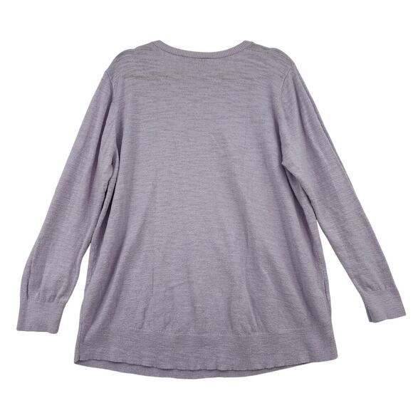 Loft Sweater Womens Size 20/22 Lavender Cotton Blend Slub Knit Pullover Stretch - Picture 6 of 9